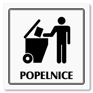 Popelnice, 148x148mm, bílá, Utah